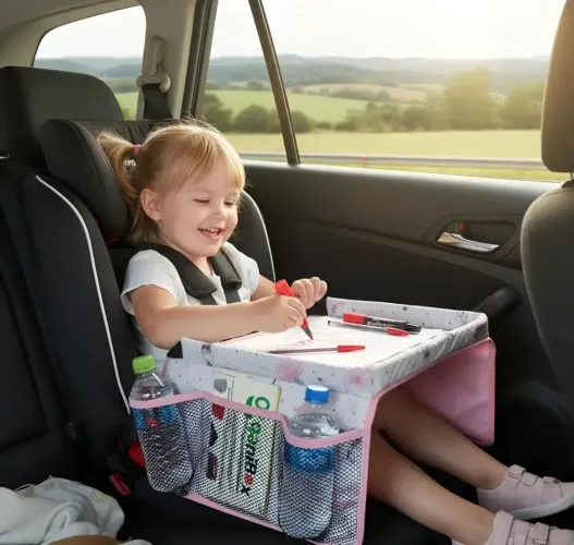 Mesinha infantil para carro cor rosa