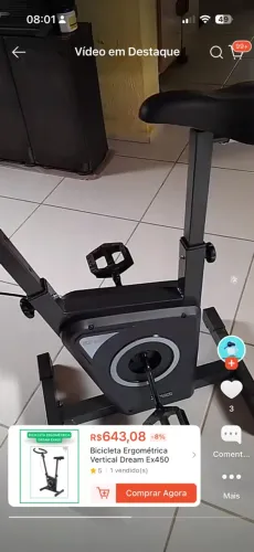 BIKE ERGOMÉTRICA SEMI NOVA 480 REAIS