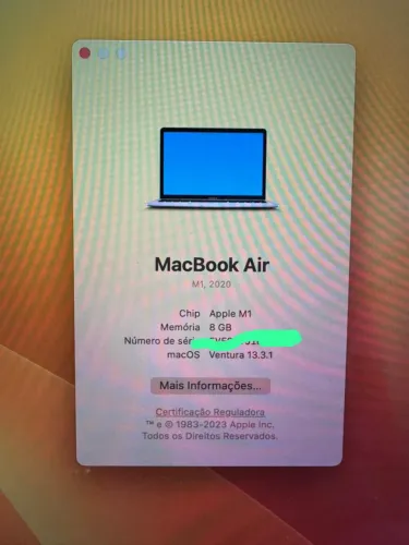 MacBook Air M1 - 2020 13? - 256GB SSD, 8GB RAM - Impecável com Carregador Original!