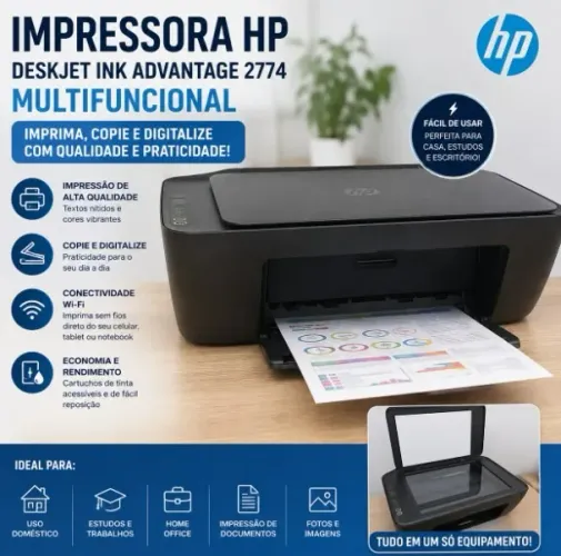 Impressora Deskjet HP preto e branco - colorido
