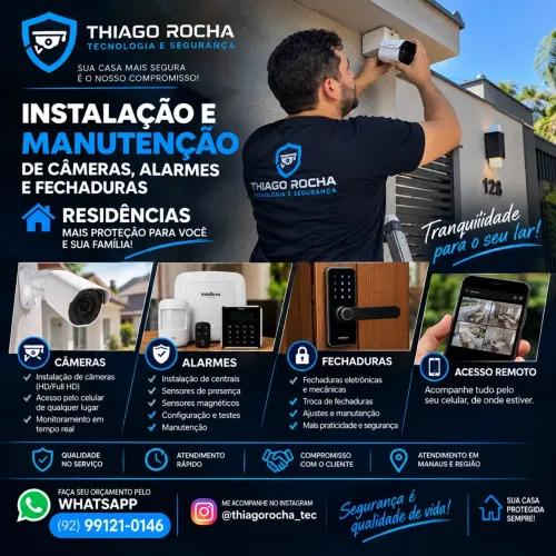 Câmeras, alarmes e fechaduras