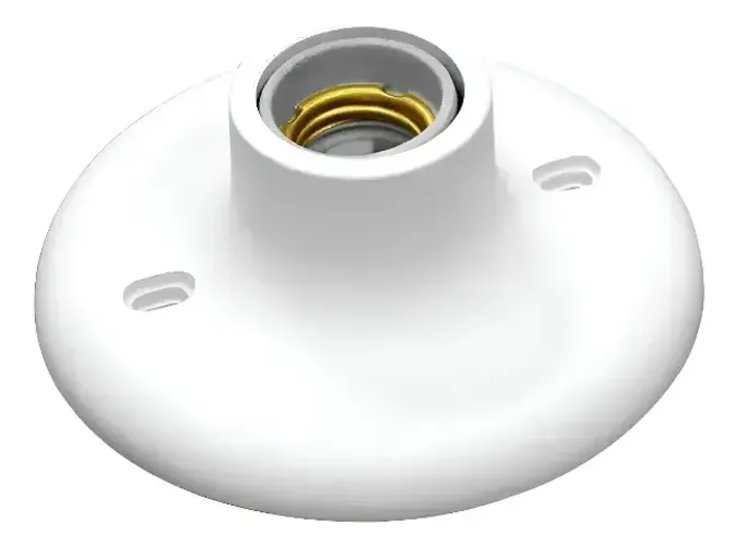Kit 5 peças Plafon Branco Bocal Soquete Porcelana E27 - Novo a pronta entrega