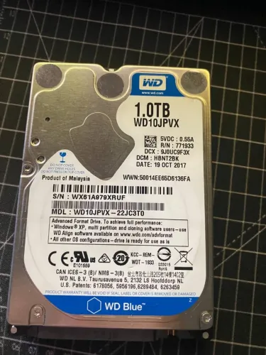 HD Western digital WD blue de 1.0TB (modelo WD10JPVX) para notebook