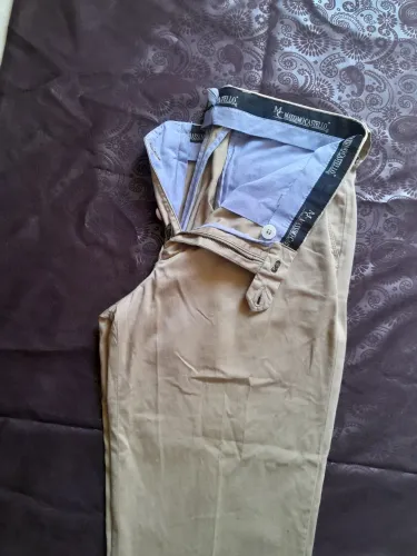 Calça social bege caqui masculina tam 42 m massimo castello alfaiataria 