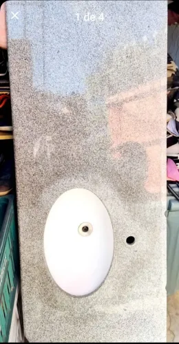Pia Lavabo mármore puro 1,50mX60cm cuba cerâmica Celite