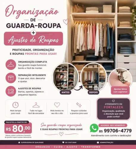 Organização de Closets e guarda roupas 
