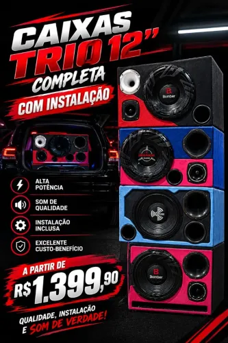 Caixas trio 12 já instalado