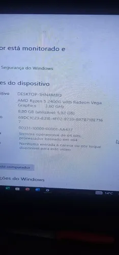 Cpu ryzen 5 2400g com 8 de ram ssd 12gb e HD 500gb