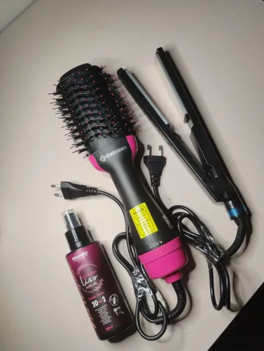Kit Escova Secadora, Chapinha Prancha e Protetor Térmico