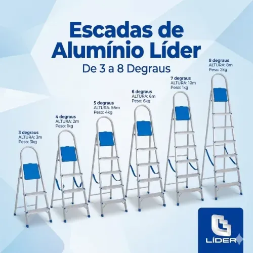 Escadas Aluminio 3 a 8 degraus leia a descrição
