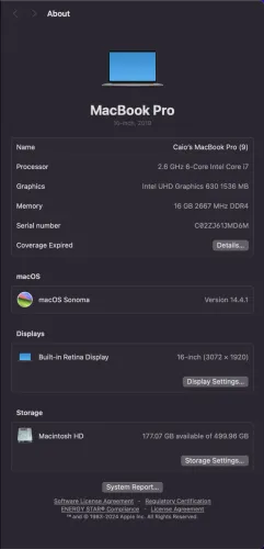 macbook pro 16" intel - 2019