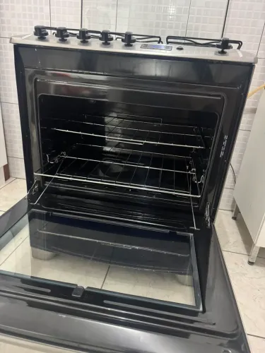 Fogão Electrolux 5 bocas Inox com Mesa de Vidro PERFEITO