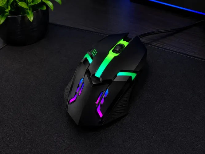 Mouse Gamer com Iluminação RGB, Sensor Óptico e Design Ergonômico