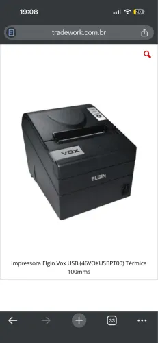 Impressora Termica Elgin Vox 110/220v (Usado)