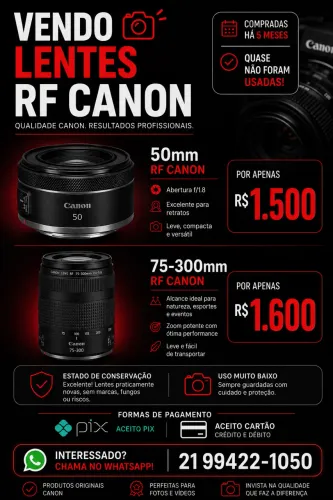 Vendo lentes cânon RF 