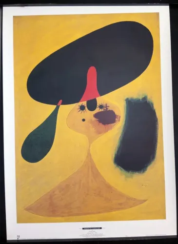 Poster de Arte Vintage Joan Miró - "Portrait of a Young Girl" (Haddad's Fine Arts, 1992)