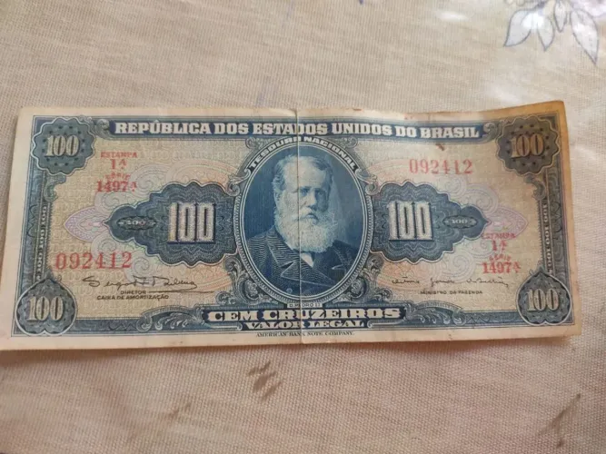 Cédula de 100c (cem cruzeiros) Dom Pedro II serie 1947A