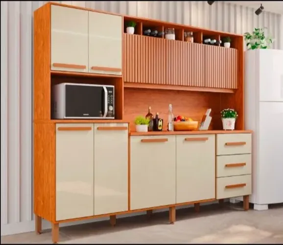 Armário de Cozinha 100% MDF Angelina 8 Portas 3 Gavetas