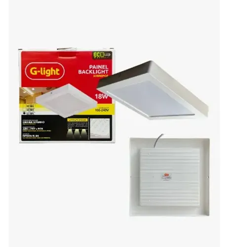PAINEL LED QUADRADO 18W SOBREPOR  BACKLIGHT 6500K  BIVOLT