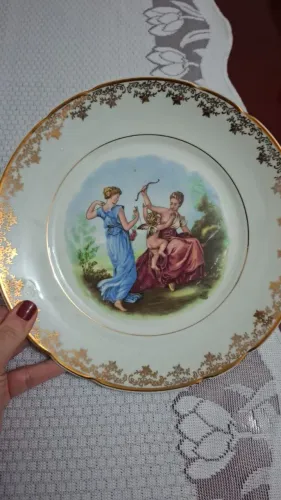 Antiguidade prato de porcelana