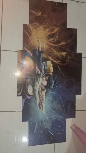 Placa Decorativa Naruto e Sasuke