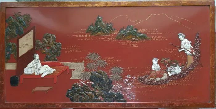 Mesa de Centro Japonesa em Laca Chinoiserie - Era Showa (Anos 50)