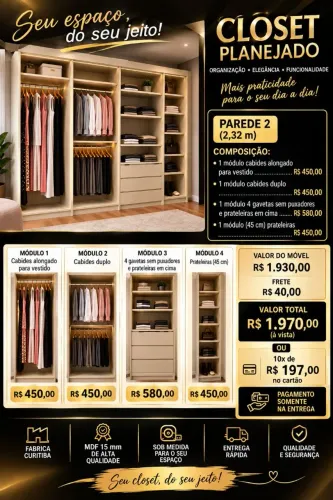 Closet dos sonhos a pronta entrega!