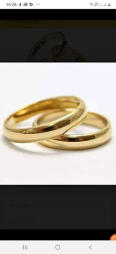 PAR DE ALIANÇA BANHADA A OURO 18K