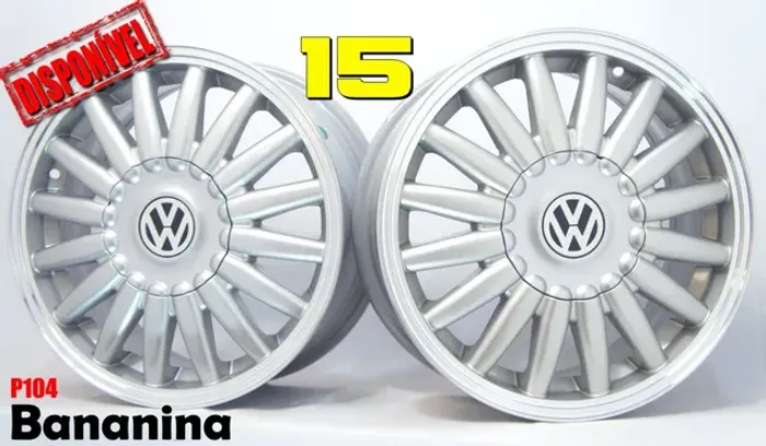 Roda aro 15 Volkswagen Bananinha Prata 4x100 jogo novo