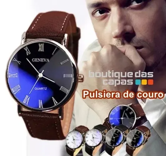 Pulseira relogio analogico couro francy 20mm Francy 16 18 20 22 24 26 mm