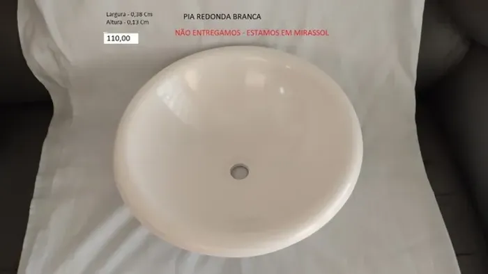 Cuba de Sobrepor Pia Banheiro Marmore Sintetico Nova