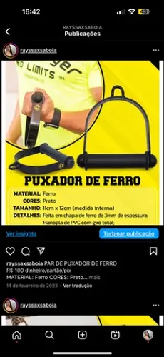 PAR DE PUXADOR DE FERRO