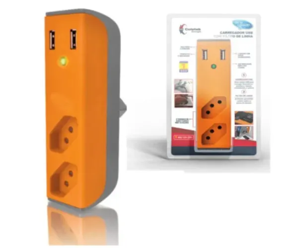 Filtro de Linha com Carregador USB 2,1A Bem Ligado