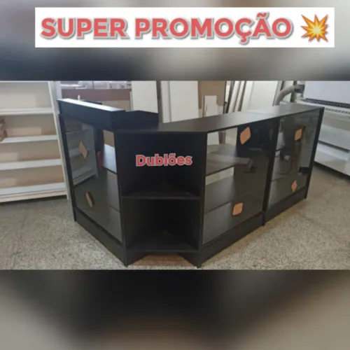 Balcão vitrine em L promoção 