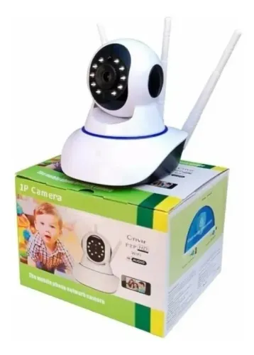 Câmera Ip 3 Antenas Wireless 3ª Geração Wifi C/visão Noturna Cor Branco
