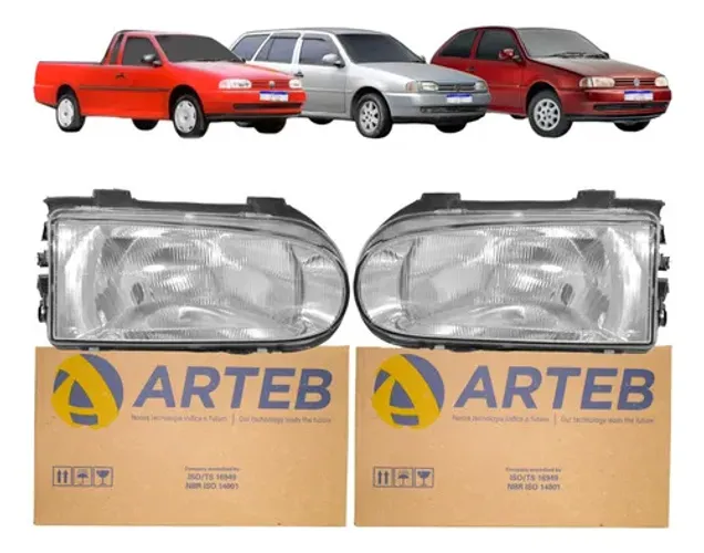 Farol Vw Gol 1995 1996 1997 1998 1999 Cromado Arteb