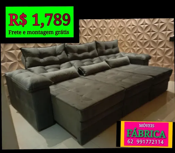 Você MERECE SOFA RETRÁTIL E RECLINÁVEL CONFORTÁVEL GRANDE 2.90 LARGURA 