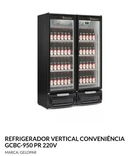 Expositor de bebidas 2 portas 950 litros temperatura 6 graus negativos Nova 