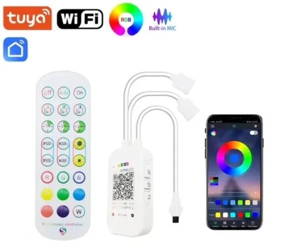 Controlador Fita Led  Rgb  DC 5-24VMIC Embutido Smart Life Tuya Controle WiFi COD-AM564  