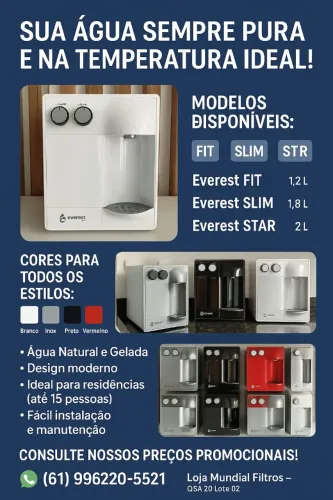 Bebedouro Purificador de Água Everest Soft - Água Natural e Gelada