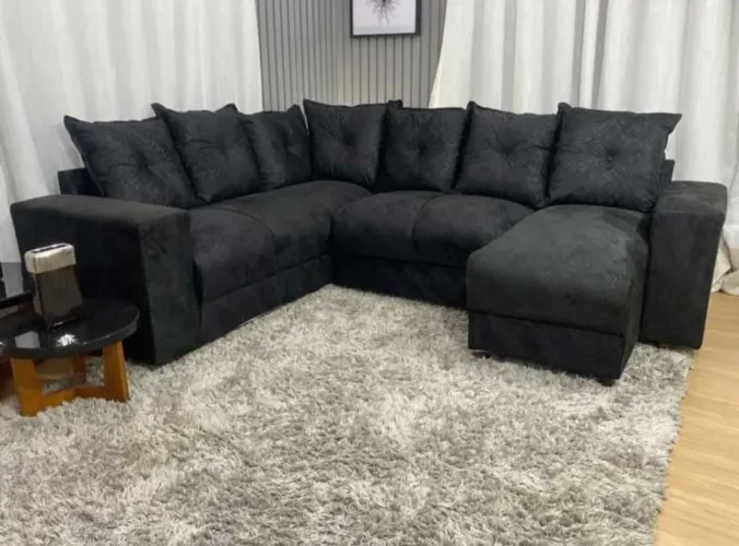 LINDO SOFÁ DE CANTO PRETO