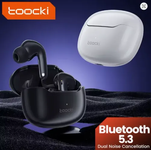 Toocki anc bluetooth fone de ouvido 5.3 dupla cancelamento de ruído à prova dwireless água