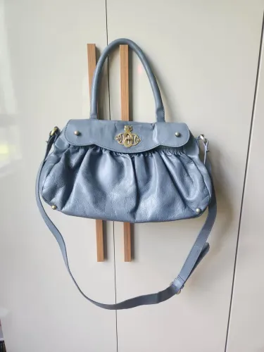 Bolsa de couro cinza mara mac
