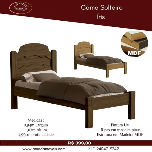 Cama Solteiro íris - à pronta entrega 