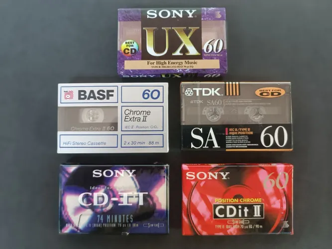Fita k7 sony basf tdk Chrome lote 5 fitas virgens
