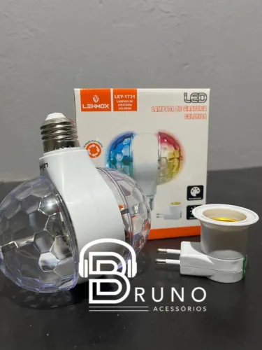 Lâmpada Led Giratório Dupla Colorida Para Festa Discoteca Dj