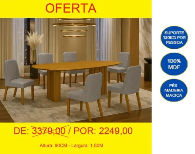 Mesa de jantar em promoção qualidade com custo beneficio