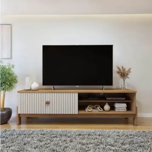 !!! FRETE GRATIS !!! Rack Bancada Ouro Preto Larg. 1.64m TV até 65 Polegadas