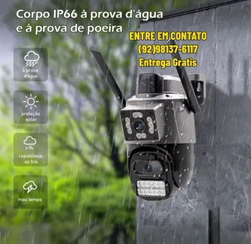 Camera de segurança Dupla com Sirene - Entrega Grátis