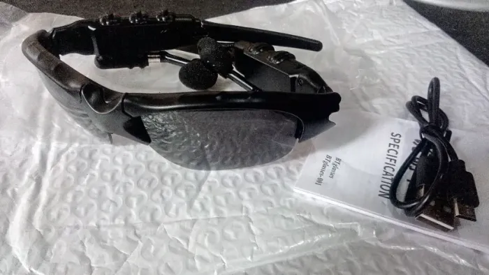 Óculos com fone de ouvido bluetooth sem fio atende chamadas - Produto novo 